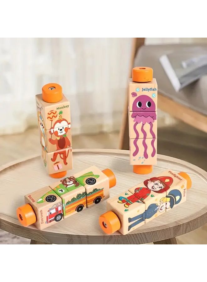 أسلوب المحيط الدوار كتل البناء الخشبية لتنسيق اليد والعين والمهارات الحركية - Image 2